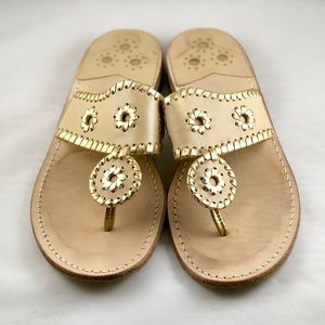 Jack Rogers Tan and Gold Navajo Sandals Size 9
